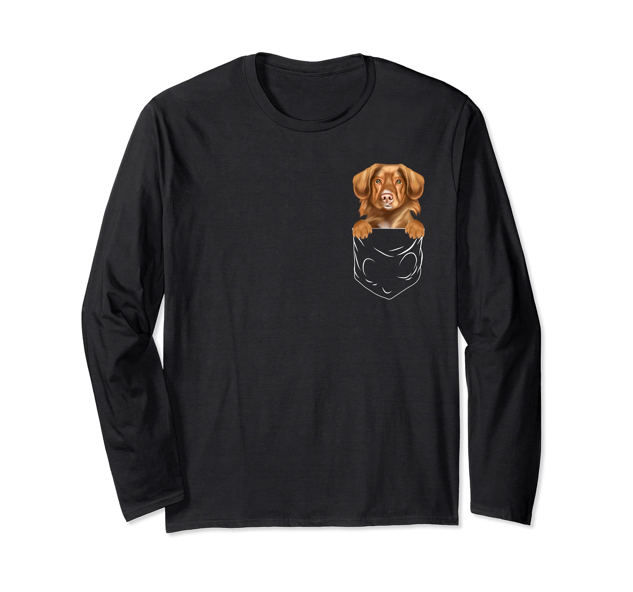 Dog In Pocket Duck Tolling Retrievers Funny Dog Lover Long Sleeve T-Shirt