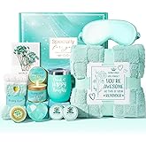 Birthday Gifts for Women, Self Care Get Well Soon Gift Baskets for Women, Ocean Relaxing Spa Gift Care Package with Blanket, Unique Valentines Day Gifts Idea for Her Wife Girlfriend Mom Friend Sister