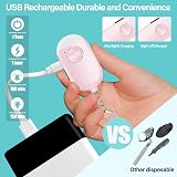 Hion Safe Personal Alarm for Women Pink 130dB Rechargeable LED Light view 4