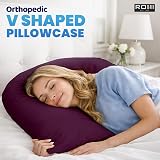 Rohi Orthopaedic V Pillowcase Only Plum 70x30cm Microfibre Anti Allergy view 2