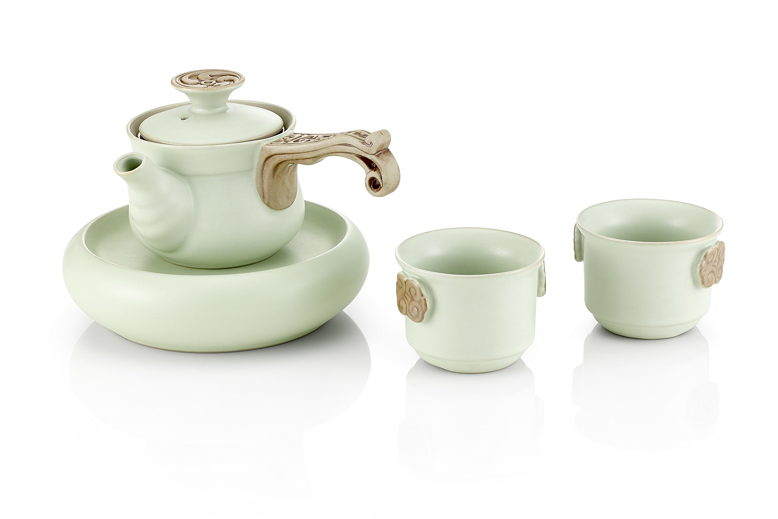 TEA SOUL "Ru Ware Teapot Set, Porcelain, Green