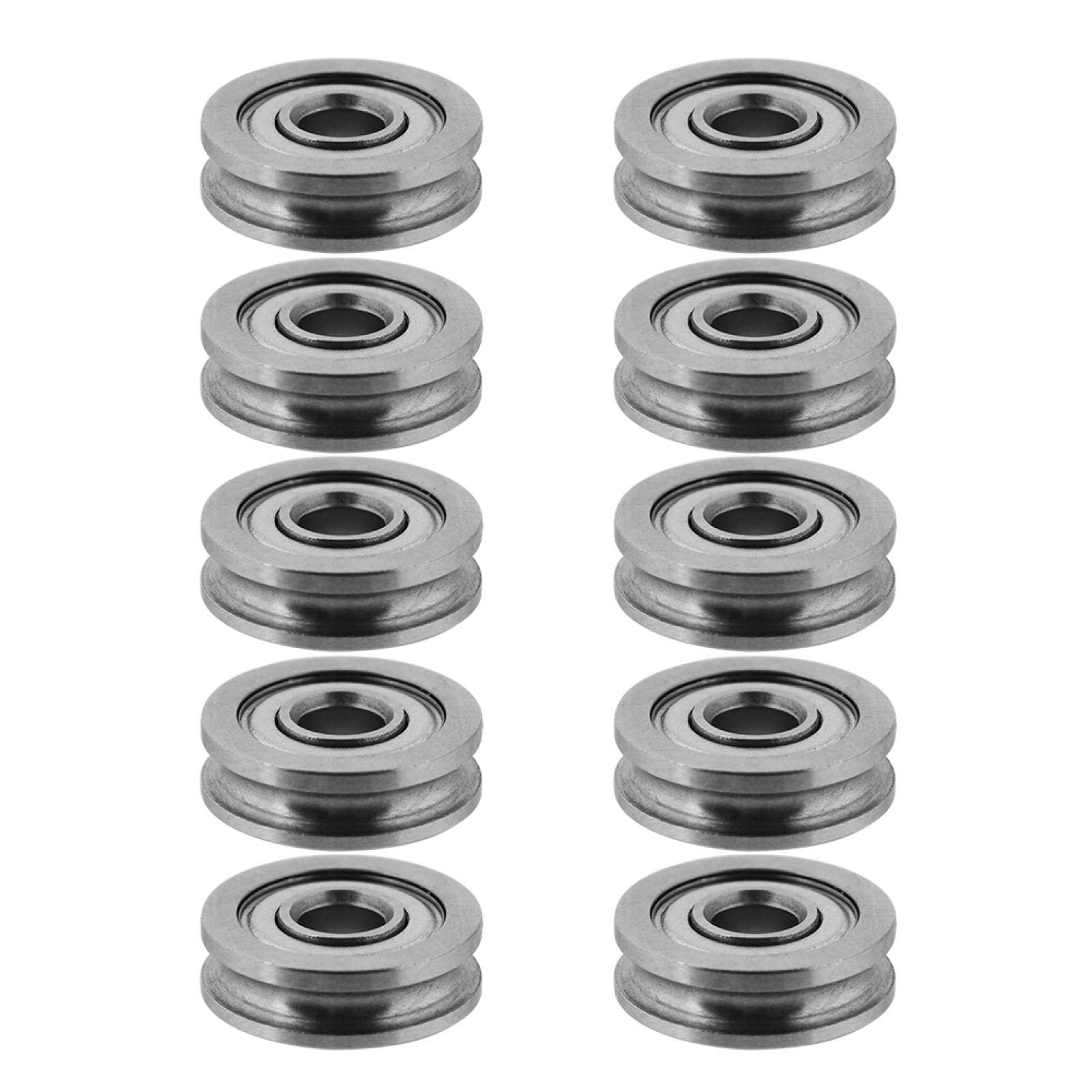 Richer-R 3D Printer Ball Bearing,10 Pcs Metal U-Groove Sealed Guide Wheel Pulley Rail Ball Bearing U604ZZ 4 * 13 * 4mm High Precision, Smooth, Low Noise(10pcs)