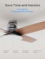 Dreo Ceiling Fans with Lights, 12 Speeds & 3 Fan