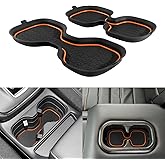 KENTUTO 3D Cup Holder Inserts for Honda CRV Accessories 2026 2025 2024 2023 | Cup Holder Coaster, Center Console Liner, Anti-dust Silicone Mat Pad, CR-V Interior Decoration, 2PCS Front&amp;Rear, Orange Trim