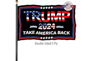 BLESHOPE Trump 2024 Flags 3x5 Outdoor Made in USA-Double Sided 3 Ply Heavy Duty Take America Back Trump 2024 Flags Banner for Outside with 2 Brass Grommets UV protection Fade Resistant for Indoor Outdoor