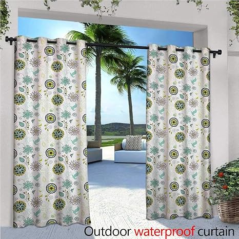Amazon Com Familytaste Floral Exterior Outside Curtains Bird And