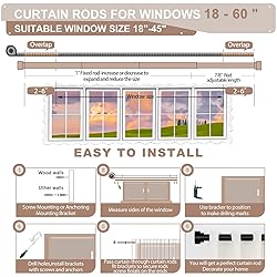 HEI! DEAR Black Curtain Rods 18 to 60