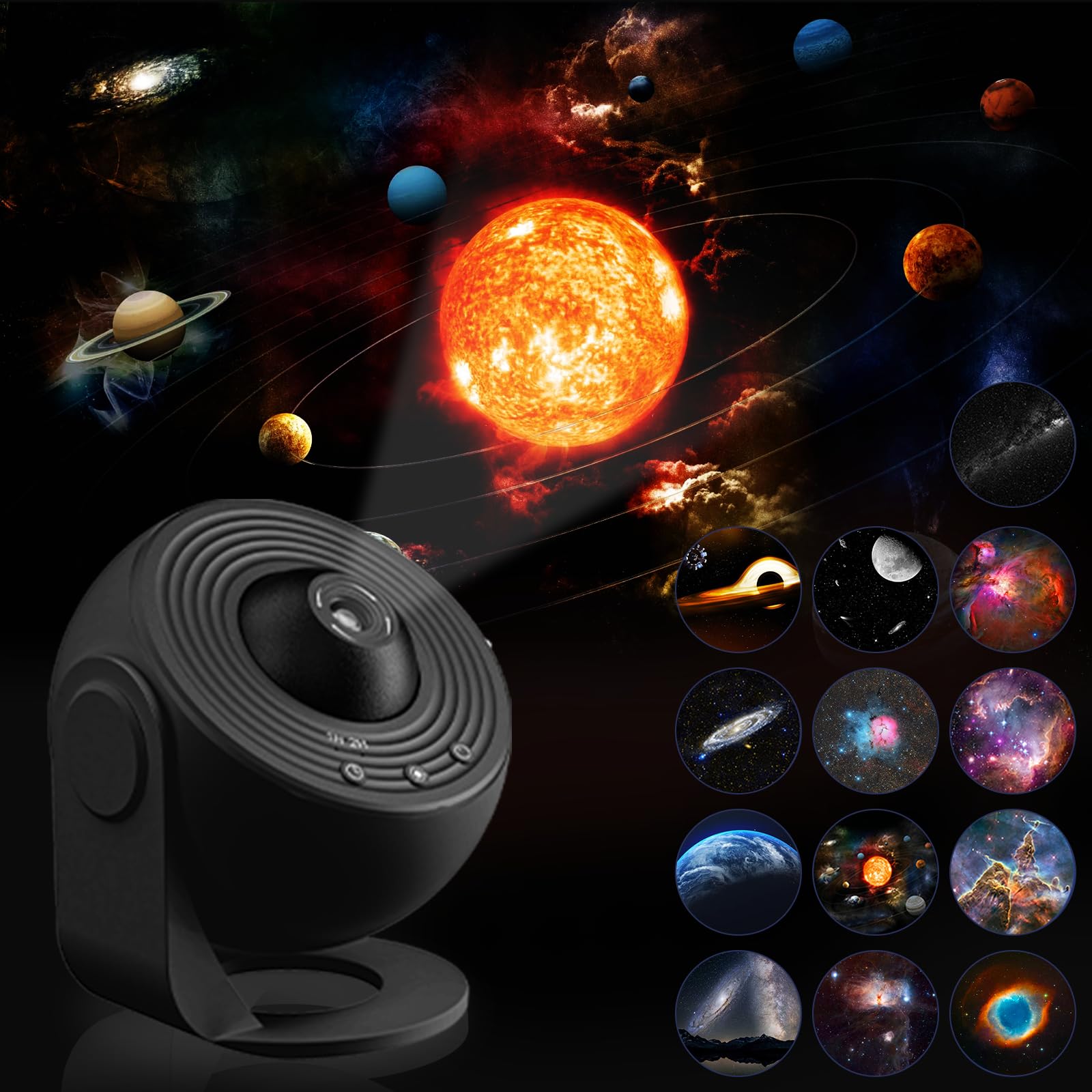 Galaxy Projector Star Light with HD 13 Film Discs, Moon, Solar System, Nebula Projector Night Light Galaxy Lamp for Bedroom Kids Adults