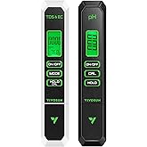 VIVOSUN Digital pH Meter TDS EC Meter for Water 0.01 Accuracy Hydroponics | &plusmn;0.01 pH Accuracy, ATC, Auto Calibration, LCD Display, Hold Function, for Hydroponics Aquarium Pool Drinking, UL Certified