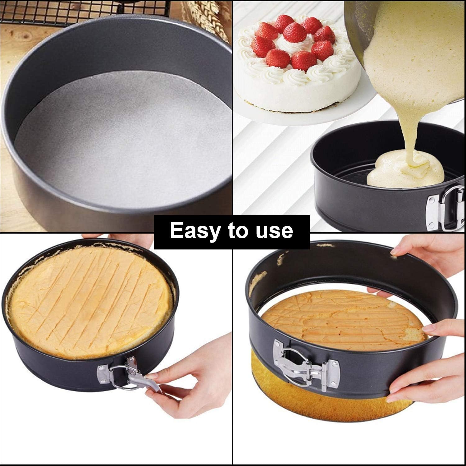 Springform Pan, 4.6 Inch Nonstick Cake Pan, Set of 4, with 50 PCS Paper Liners. Leak-proof Baking Pan for Mini Cheesecakes, Pizzas, Quiches.: Kitchen & Dining