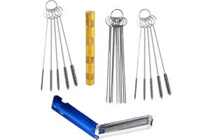 Quaprodur 5 Set Carburetor Cleaning Kit,Carbon Dirt Jet Remove Cleaner,13 Cleaning Wires Set, 10 Cleaning Needles, 10 Nylon B