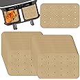 Air Fryer Parchment Paper Liners 200 Sheets - Disposable Liners Compatible With Ninja Foodi, Rectangle Perforated Baking Paper for 8 Quart 6-in-1 Dual Basket Accessories