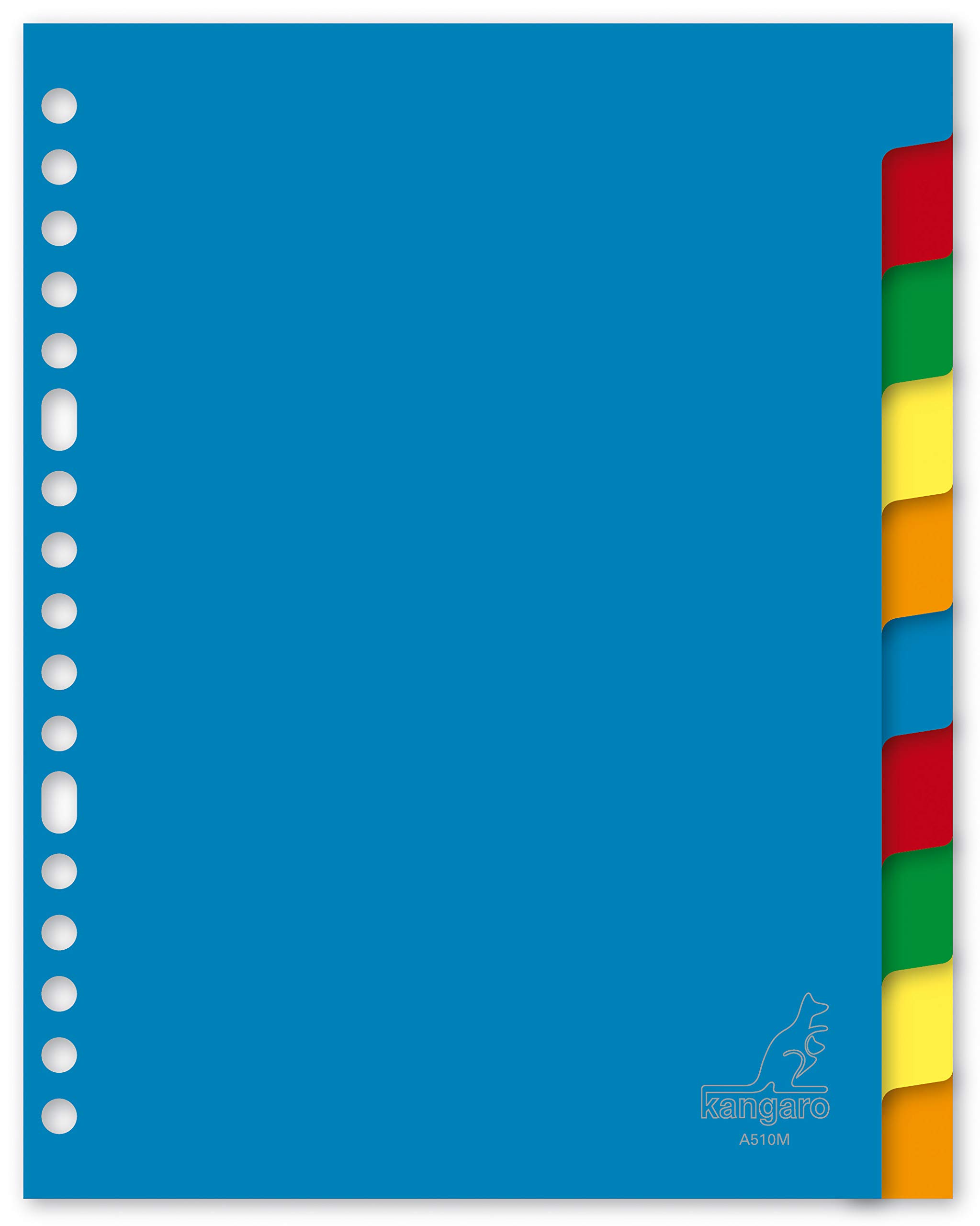 Kangaro Divider A5 Blank PP 120 Micron 17 Pack of 10 Assorted Tabs Box of 15
