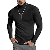 NY Threads Men's Ribbed Turtleneck Slim Fit Pullover Casual Long Sleeves Basic Top