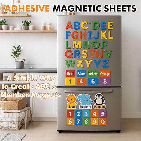 GCFOIR ADHESIVE MAGNETIC SHEETS 8.5 X 11 INCH, 50 PACKS MAGNETIC SHEETS WITH ADHESIVE BACKING – 0.5MM THICKNESS FLEXIBLE MAGNET SHEETS FOR DIES STORAGE, CRAFT PROJECTS, PHOTOS, SCHOOL, OFFICE
