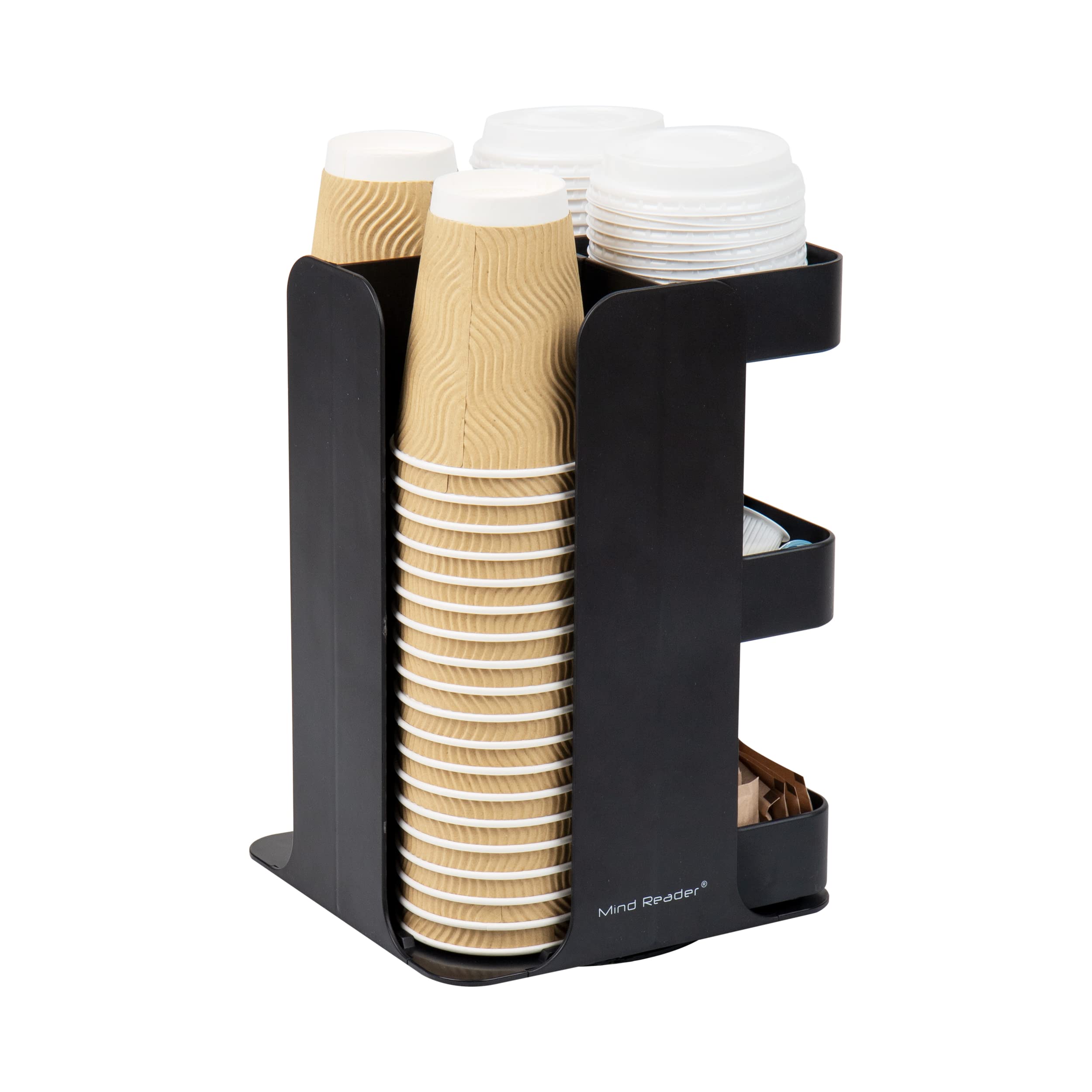 Mind Reader Cup Condiment Carousel, Countertop Organizer, Coffee Bar Accesories, Kitchen, Stirrers, 8