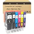 LISTWA PGI-780 XXL CLI-781 XXL Refillable Ink Cartridges Compatible for Canon TS707 TR8570 TS8170 TS8270 TS9170 Printers 6 Pack
