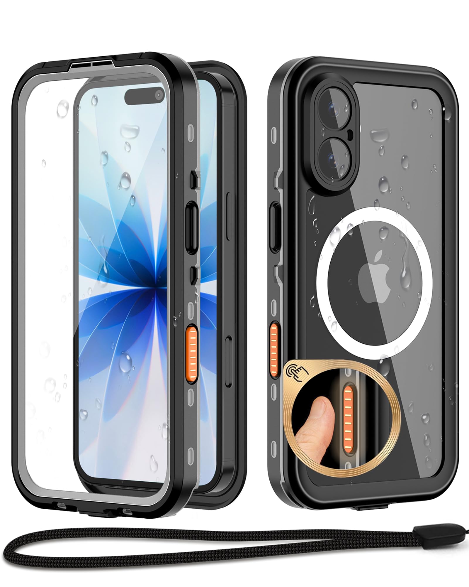 Photo 1 of Beasyjoy for iPhone 17 Case Waterproof, Built-in Screen Protector & Full Body Protection, Heavy Duty Rugged Military Shockproof Dustproof Case for Outdoor, Compatible with MagSafe, 6.3 inch Black