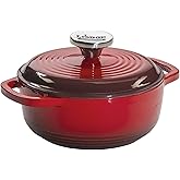 Lodge 1.5 Quart Enameled Cast Iron Dutch Oven with Lid – Dual Handles – Oven Safe up to 500° F or on Stovetop - Use to Marina