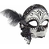 Forum Novelties Day of The Dead Skull Flapper Half Mask