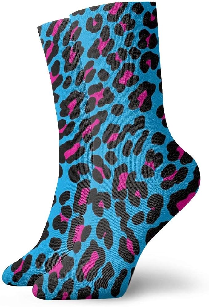 Melbrakin Kompressionsstrümpfe Neon-Leoparden - Sportliche Kniestrümpfe Für Damen & Herren