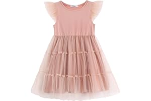 Arshiner Toddler Tutu Dress Girls Rainbow Tulle Dresses Ruffle Tiered Swing Twirly Summer Sundress Size 2-6