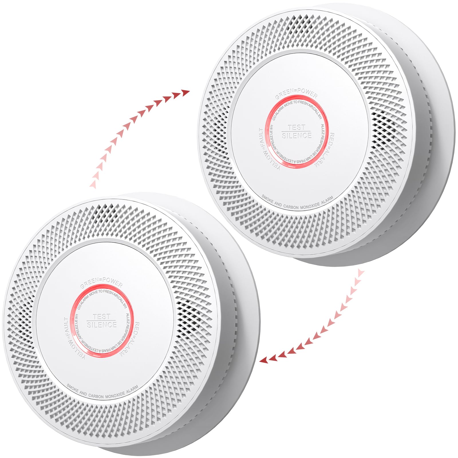 Photo 1 of Siterlink  Detector Carbon Monoxide Detector Combo 10 Year Battery,Wireless Smoke Alarm and Carbon Monoxide Detector with Voice Alert,Smoke and Carbon Monoxide Detector for Home 2-Pack