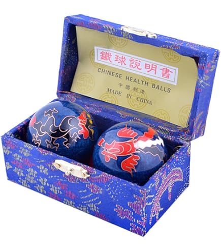 BOULES CHINOISES YIN et Yang Bleues - Ralaxation Anti-Stress - Carillon