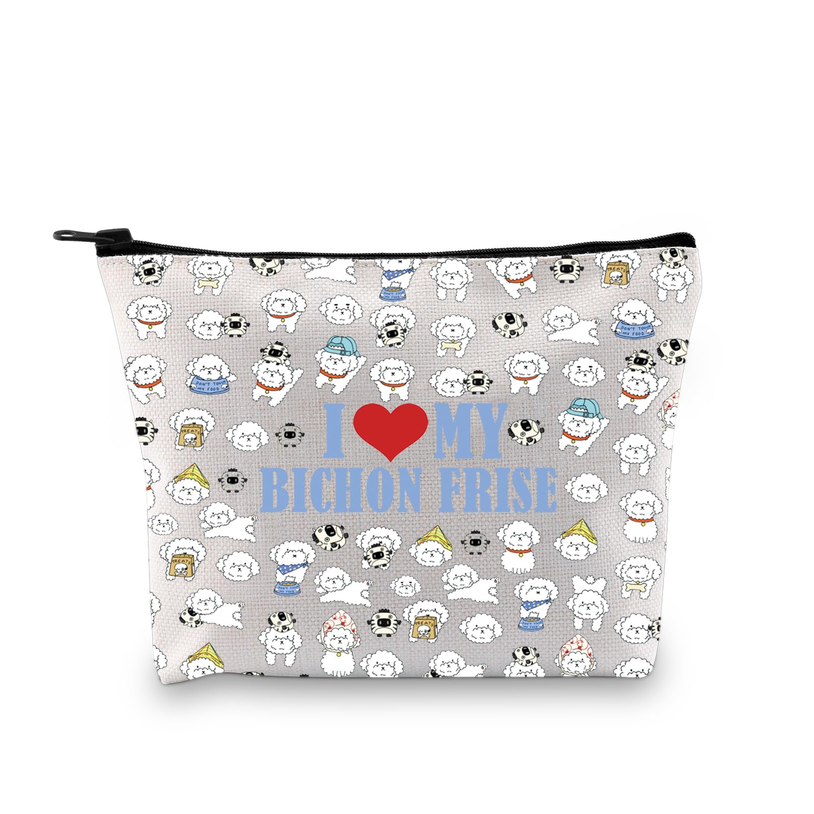 PYOUL I Love My Bichon Frise Makeup Bag Dog Mom Cosmetic Bag Bichon Frise Owner Gift Dog Owner Gift (My Bichon Frise B)