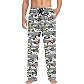 FFYHO Mens Pajama Bottoms with Pockets Christmas Trees Cakes Super Soft Wide Leg Sleep Lounge Pants for Men S