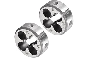 CoCud Round Thread Repair Die, 3/8-24 UNF Die 30mm OD, Alloy Tool Steel Right Hand Cylindrical Pipe Threading Tool with 4 Chi