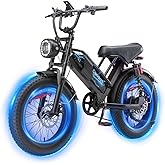 Electric Bike for Adults, 1000W Motor 20"x4" Fat Tire E-Bike, 30MPH Top Speed, Up to 70 Miles, 48V 18.2AH Removable Battery,