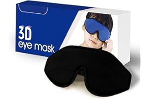 ASTRA VENA Sleep Mask for Kids with Blockout Light - Memory Foam 3D Contoured Eye Mask - Eye Cover & Travel Sleep Mask, Blindfolds for Kids, Girls, Boys (Black)
