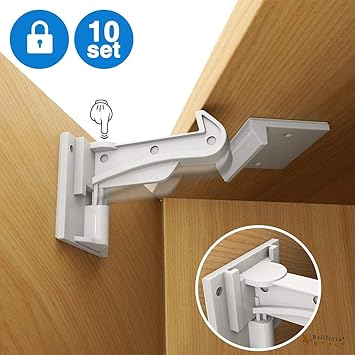 Cabinet Locks Child Safety Slick Invisible Spring No Drill Baby