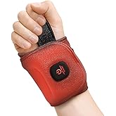 Wrist Heating Pad, Heated Wrist Wrap for Arthritis Carpal Tunnel Tenosynovitis Relief, 3 Temperature Levels with 3000 mAh Rechargeable Battery (Black)