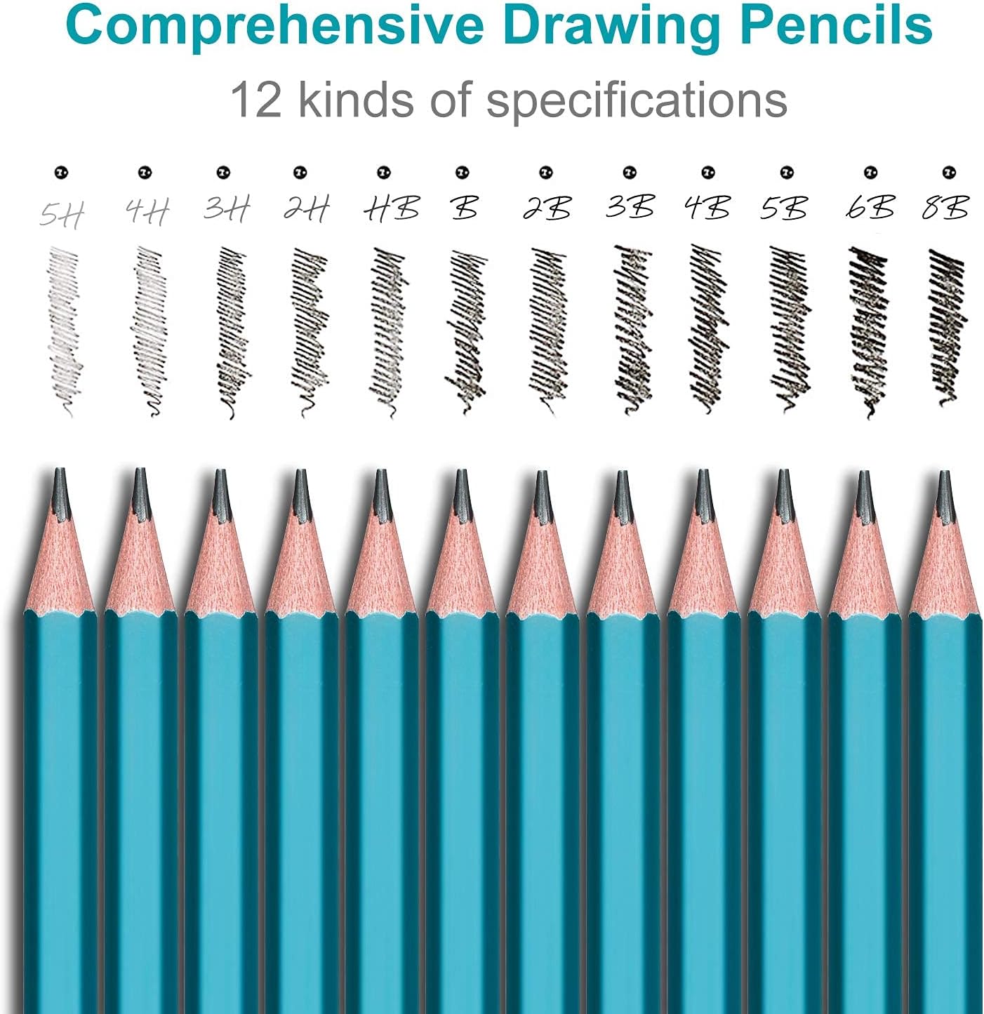 Adkwse Sketch Pencils Set, Art Supplies, Drawing Set, Graphite and Charcoal Pencils, 100 Page Drawing Pad and Kneaded Eraser, Art Kit and Supplies for Kids, Teens and Adults, Sketch Set : Office Products