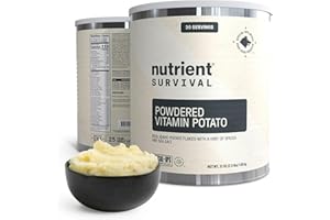 Nutrient Survival Potato Flakes, Powdered Vitamin Potato (30 Servings) for Mashed Potatoes, Soups, Emergency Food Supply & Camping Supplies, 38 Nutrients, Shelf Stable Up to 25 Years, One Can