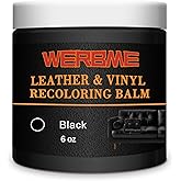 WERBME Leather Recoloring Balm & Color Restorer - Multipurpose Dye & Paint for Faded Leather Couches, Car Seats, Shoes | Fix Scratches on Clothing, Furniture & Accessories(Black)