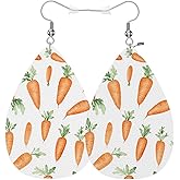 Vosach Carrots Leather Teardrop Earrings