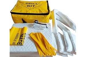 50 L Oil and Fuel Spill Kit in A Cube Carry Bag, Repels Water, Can Be Used for Oils, Oil-Based Fluids, Fuels, Lubricants, Hyd