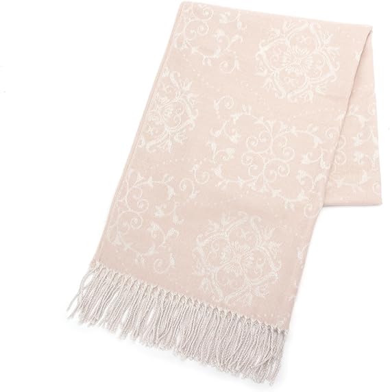 Amazon Co Jp Passage Mignon Flaneur パサージュミニョンフラヌール ラメ入りロイヤルジャカードマフラー ベビーピンク 071 00 服 ファッション小物