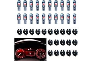 NTNEV Led Bulb Dash Lights Super Bright, T5 37 74 LED Bulb with Twist Lock Socket PC74 PC37 Dashboard Instrument Panel Gauge Cluster Light, Map Vanity Mirror Glove Box Indicator Light (Red)