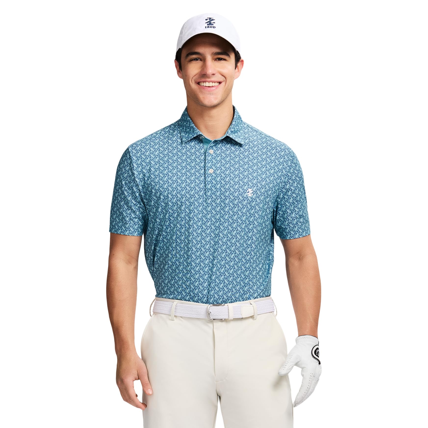 Izod Men's Swingflex Elite Short Sleeve Golf Polo, Delphinium Blue, XX-Large Image