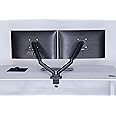 ApexDesk Dual Monitor Arm Desk Mount – Adjustable Height Gas Spring – VESA Mount with C Clamp & Mounting Base – Computer Monitor Stand for Screen up to 32 inch – Holds up to 20 lbs., Black (DMM-24)