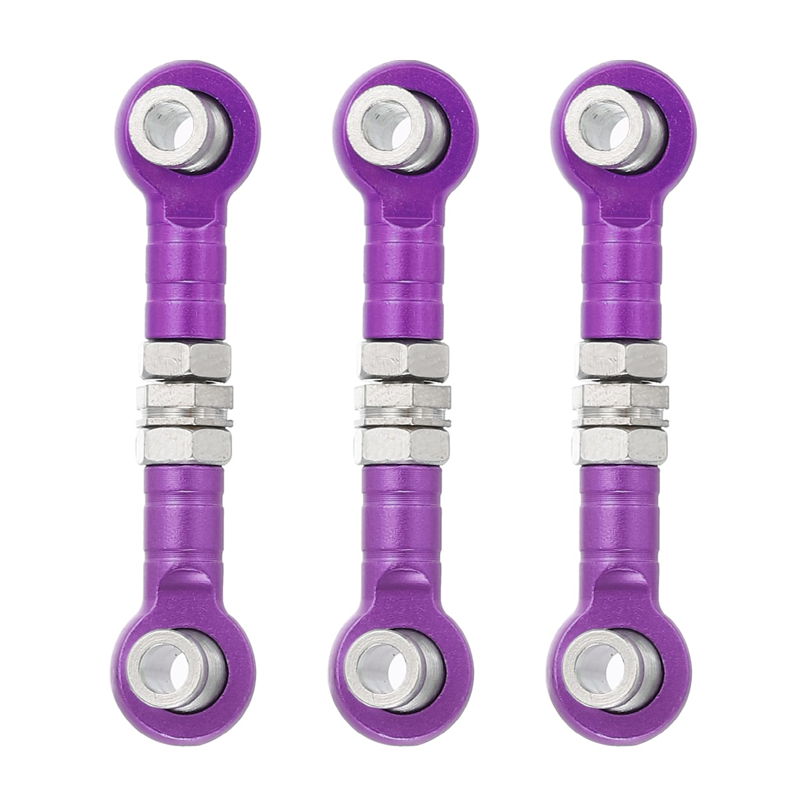 sourcing map 3 Pcs Steering Servo Turnbuckle Rod RC Aluminum Alloy Linkages for HSP 1/10 94123 On-Road RC Car (Purple, 32mm)