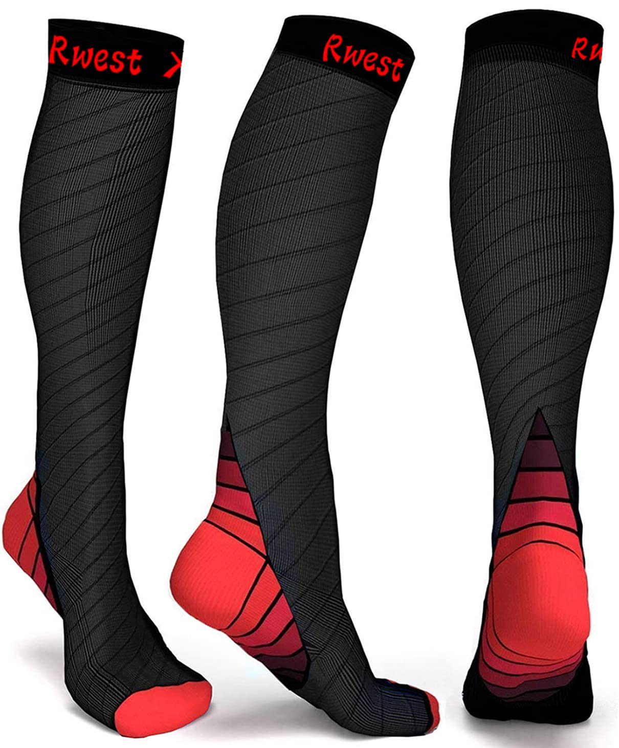 Rwest X Compression Socks for Women and Men, Compression Socks, Support Socks, Compression Socks, Running Socks, Compression for Sports, Flight, Running, Hiking, Travelling, Cycling