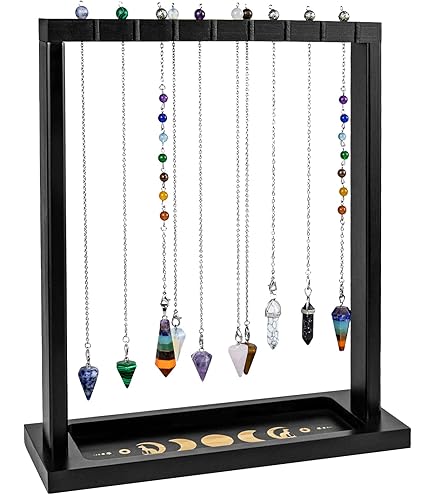 Wood Wiccan Crystal Holder Wooden Pendulum Display Stand Dowsing