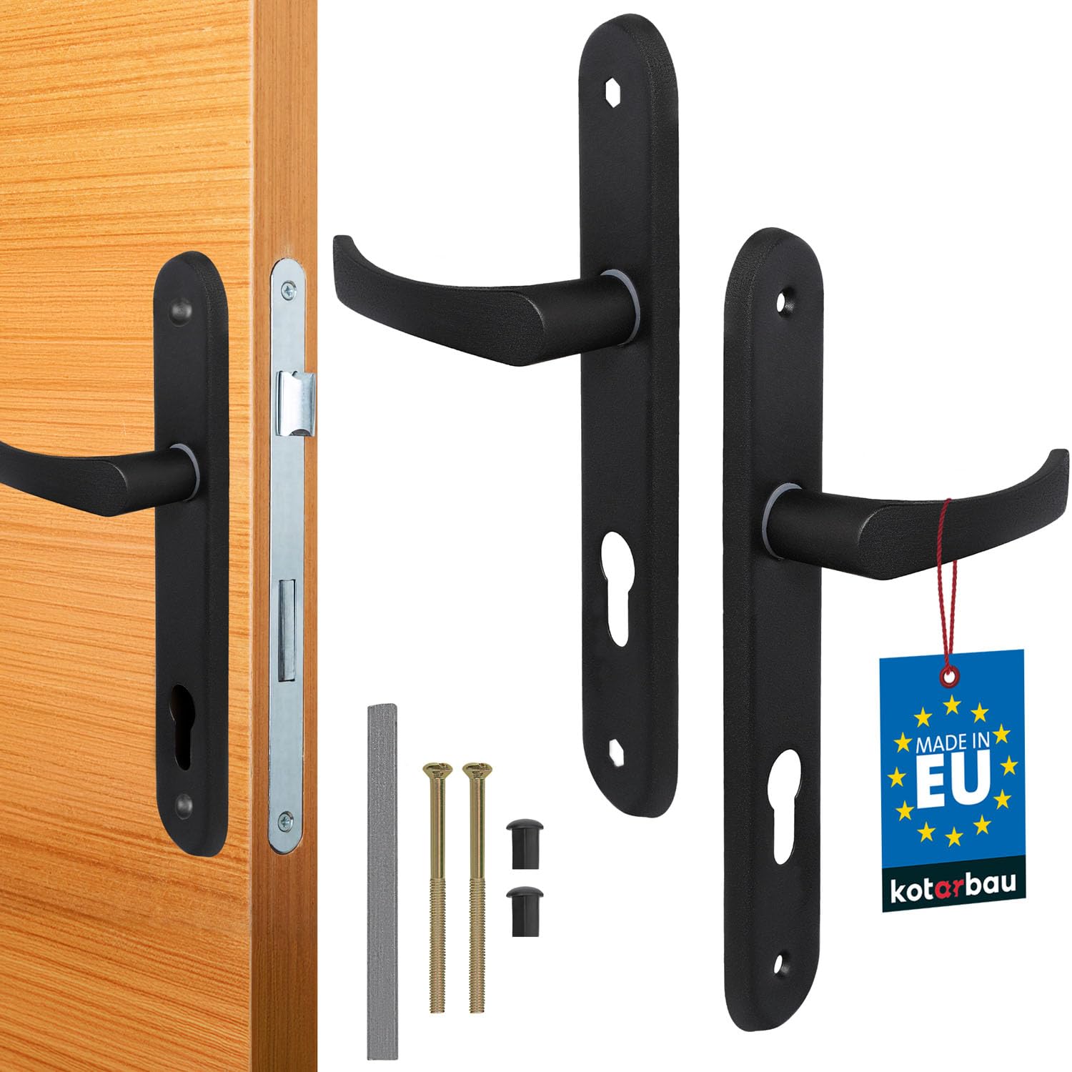 KOTARBAU 90mm door handle left right for 5-color profiled cylinder Black door handle