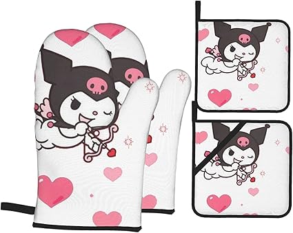 Amazon サンリオ クロミ Kuromi 鍋つかみ 耐熱ミトン 鍋敷き キッチンミトン オーブンミトン 耐熱手袋 調理用手袋 やけど防止 耐久性 滑り止め 洗える 料理 便利 人気 かわいい オシャレ 鍋つかみ ミトン オンライン通販