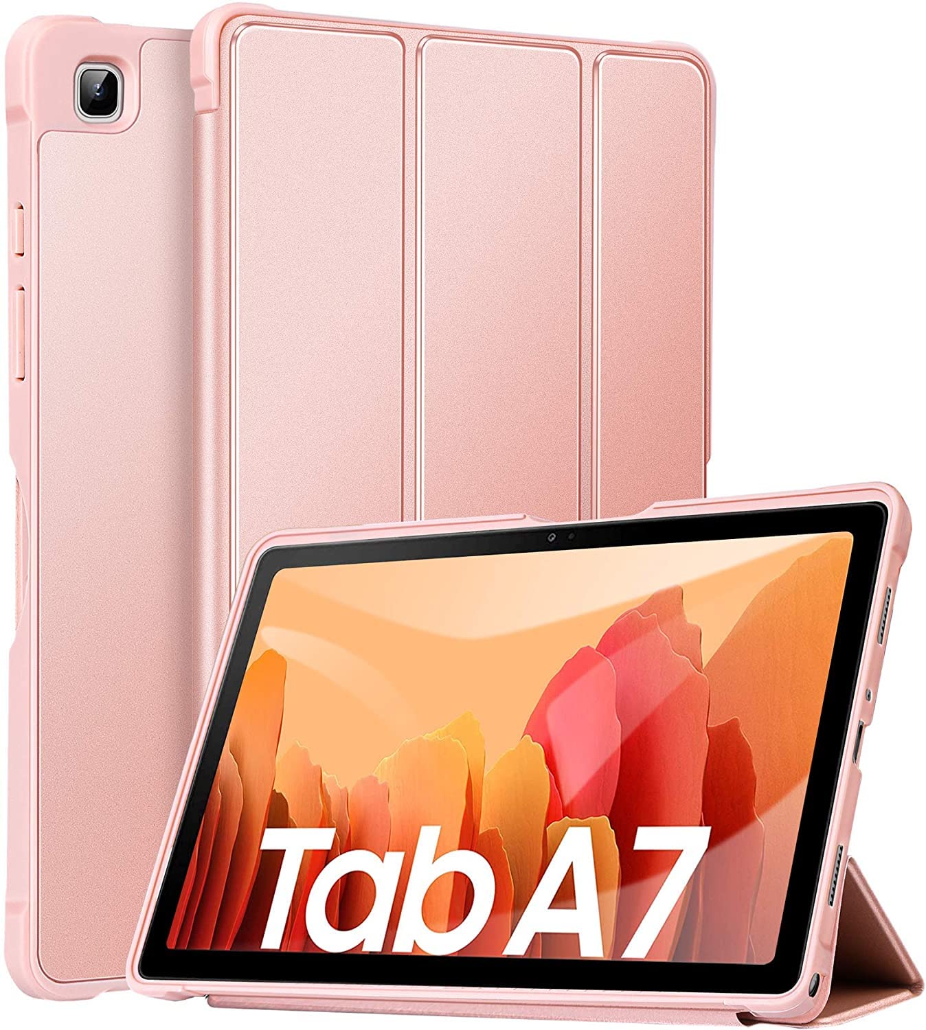 ZtotopCase Case for Samsung Galaxy Tab A7 10.4 Inch 2020 (SM-T500/T505/T507), Ultra-Thin and Lightweight Smart PU case with Automatic Sleep/Wake Function, case for Samsung Galaxy Table A7, Rose Gold
